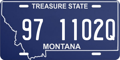 MT license plate 971102Q