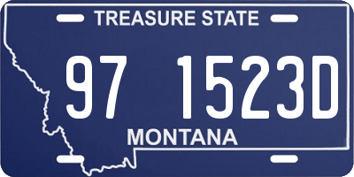 MT license plate 971523D