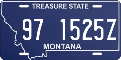 MT license plate 971525Z