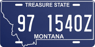 MT license plate 971540Z