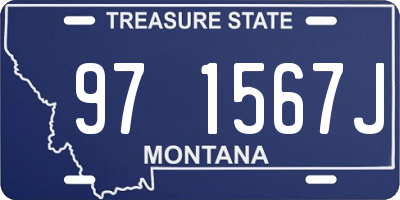 MT license plate 971567J