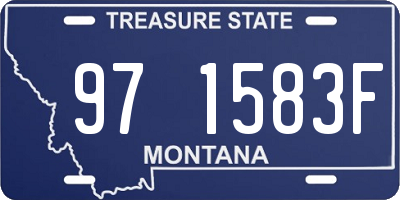 MT license plate 971583F