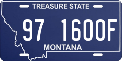 MT license plate 971600F