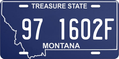 MT license plate 971602F