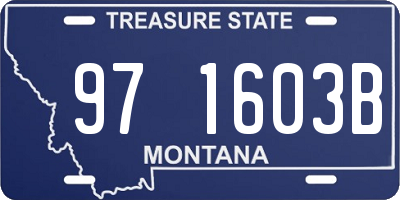 MT license plate 971603B