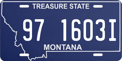 MT license plate 971603I