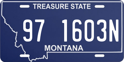 MT license plate 971603N