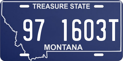 MT license plate 971603T