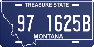 MT license plate 971625B