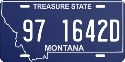 MT license plate 971642D