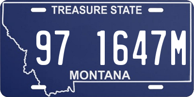 MT license plate 971647M