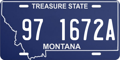MT license plate 971672A