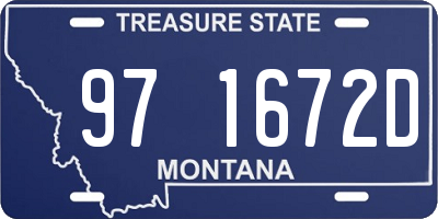 MT license plate 971672D