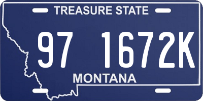 MT license plate 971672K
