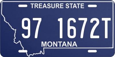 MT license plate 971672T
