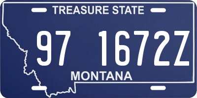 MT license plate 971672Z