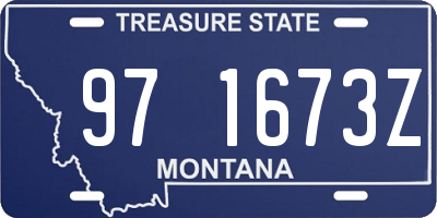 MT license plate 971673Z