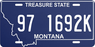 MT license plate 971692K