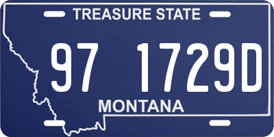 MT license plate 971729D