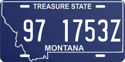 MT license plate 971753Z