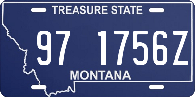 MT license plate 971756Z