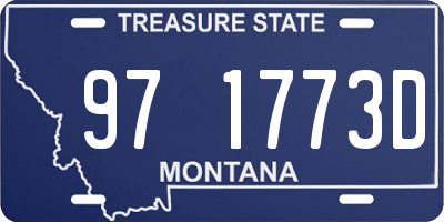 MT license plate 971773D