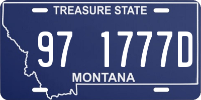 MT license plate 971777D
