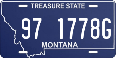MT license plate 971778G