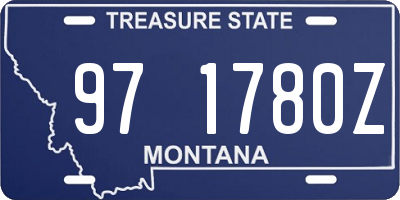 MT license plate 971780Z