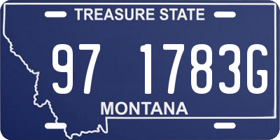 MT license plate 971783G