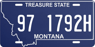 MT license plate 971792H
