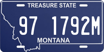 MT license plate 971792M