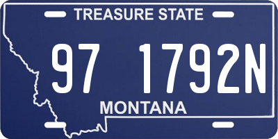 MT license plate 971792N