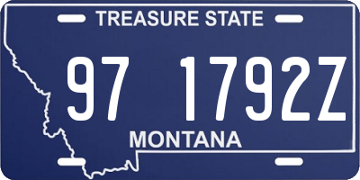 MT license plate 971792Z