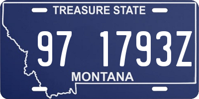 MT license plate 971793Z