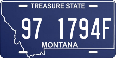 MT license plate 971794F