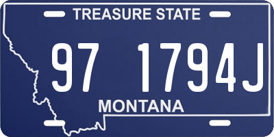 MT license plate 971794J