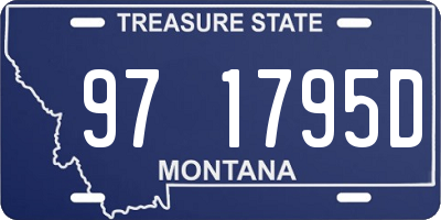 MT license plate 971795D
