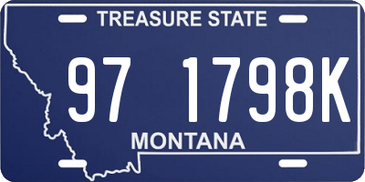 MT license plate 971798K