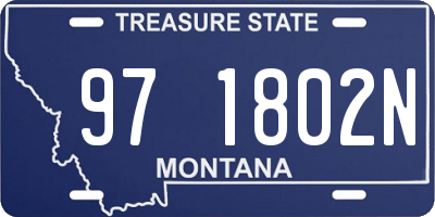 MT license plate 971802N