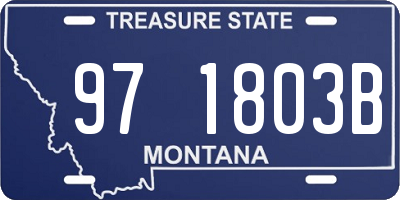 MT license plate 971803B