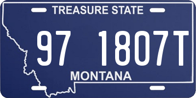 MT license plate 971807T