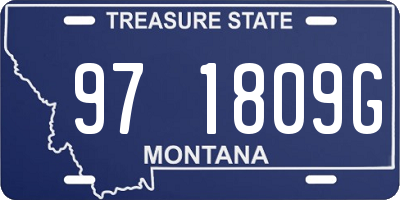 MT license plate 971809G