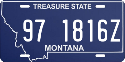 MT license plate 971816Z
