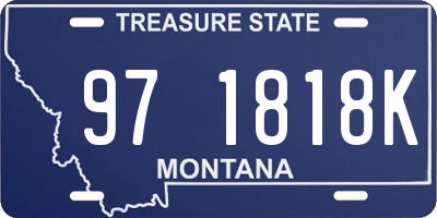 MT license plate 971818K