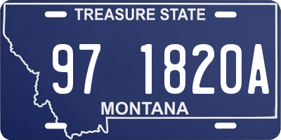 MT license plate 971820A