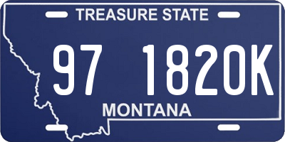MT license plate 971820K