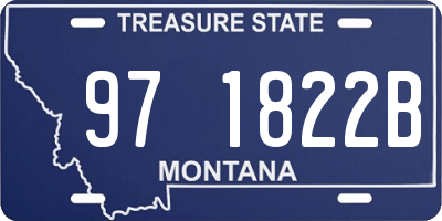 MT license plate 971822B