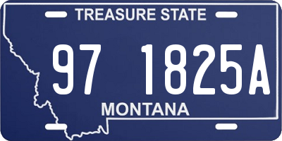 MT license plate 971825A