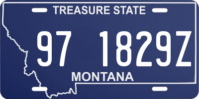 MT license plate 971829Z